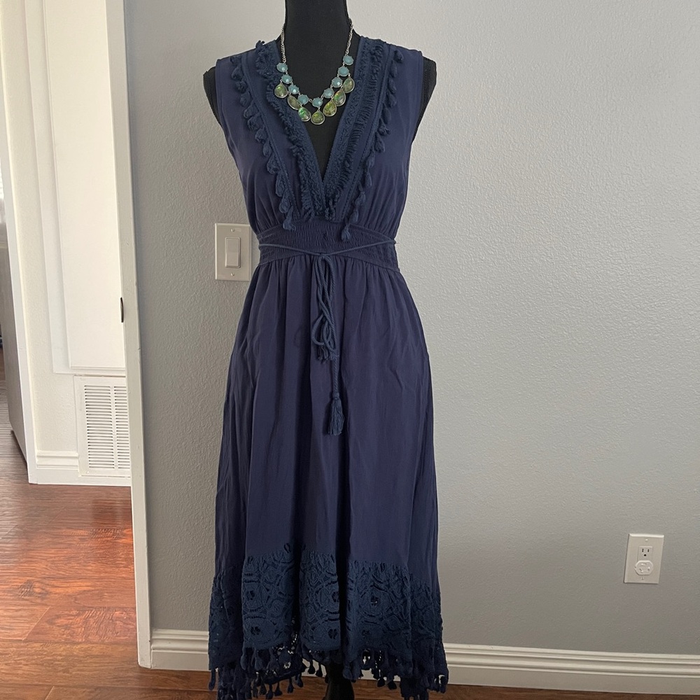Cupshe Navy Blue Lace Midi Dress